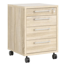 Furniture To Go Prima Mobile 4 Drawer Cabinet In Oak - thumbnail 1