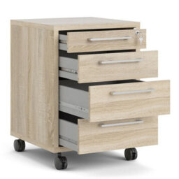 Furniture To Go Prima Mobile 4 Drawer Cabinet In Oak - thumbnail 4