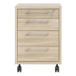 Furniture To Go Prima Mobile 4 Drawer Cabinet In Oak - thumbnail 2
