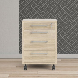 Furniture To Go Prima Mobile 4 Drawer Cabinet In Oak - thumbnail 6