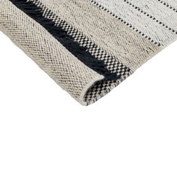 Wyld And Coco Hand-Woven Flat Weave Rug 80 X 150 Cm Beige And Black With Tassels - thumbnail 5