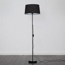 Valuelights Charles Black Floor Lamp With Linen Shade And Bulb - thumbnail 4