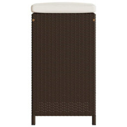 Berkfield Garden Bar Stools With Cushions 6 Pcs Brown Poly Rattan - thumbnail 5
