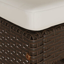Berkfield Garden Bar Stools With Cushions 6 Pcs Brown Poly Rattan - thumbnail 7