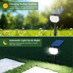 Lepro Outdoor Garden Spot Lights, 43 Led Solar Lights With Ip65 Waterproof, 2 Lighting Modes, Adjustable, Cool White Spotlights - thumbnail 6
