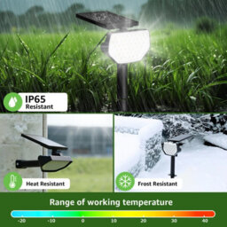 Lepro Outdoor Garden Spot Lights, 43 Led Solar Lights With Ip65 Waterproof, 2 Lighting Modes, Adjustable, Cool White Spotlights - thumbnail 5