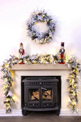 Christmas Tree World The Pre-Lit Connectable 270Cm Snowy Alpine Garland - image 1