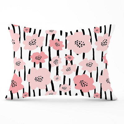Warren Reed Designer Pastel Pink Flowers Cushions 33Cm X 48Cm