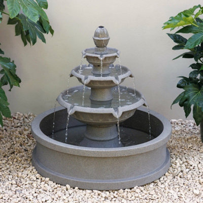 Primrose Holms 4 Tier Circular Water Fountain In Grey - image 1
