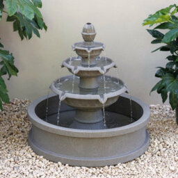 Primrose Holms 4 Tier Circular Water Fountain In Grey - thumbnail 1
