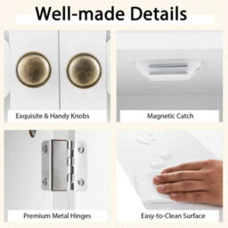 White Wall Mounted Bathroom Medicine Cabinet - thumbnail 4