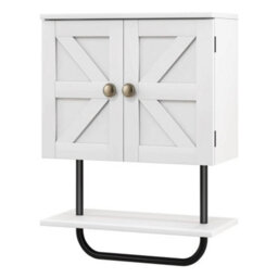 White Wall Mounted Bathroom Medicine Cabinet - thumbnail 1