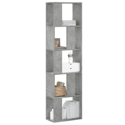 Walplus Bookcase 5-Tier Concrete Grey 45X23.5X162.5 Cm Engineered Wood - image 1