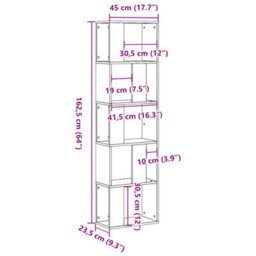 Walplus Bookcase 5-Tier Concrete Grey 45X23.5X162.5 Cm Engineered Wood - thumbnail 8