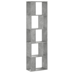 Walplus Bookcase 5-Tier Concrete Grey 45X23.5X162.5 Cm Engineered Wood - thumbnail 2