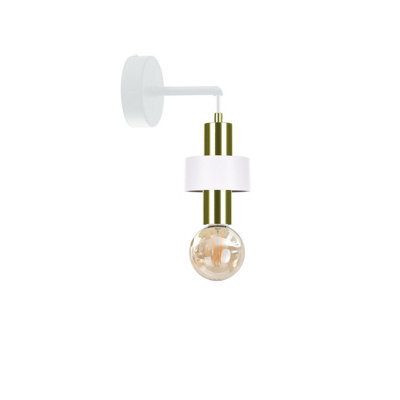 Luminosa Lighting Luminosa Unica Wall Lamp White, Gold, 12Cm, 1X E27