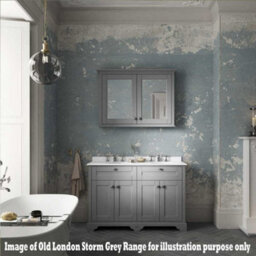 Hudson Reed Floor Standing Two Door Traditional Vanity Unit With 3 Tap Hole Grey Marble Top & Basin In Storm Grey, 820 X 470mm - thumbnail 3