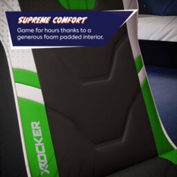 X Rocker Shadow 2.0 Audio Floor Rocker Gaming Chair For Kids - Green And Black - thumbnail 4