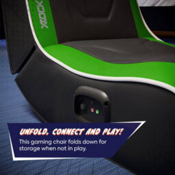 X Rocker Shadow 2.0 Audio Floor Rocker Gaming Chair For Kids - Green And Black - thumbnail 3