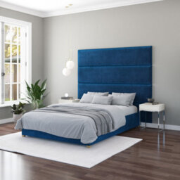 Aspire 45Cm X 210Cm Large Upholstered Headboard Wall Panel, Plush Velvet Navy - thumbnail 3