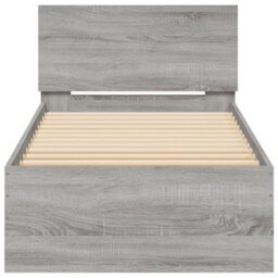 Berkfield Bed Frame Without Mattress With Headboard Grey Sonoma 90X200 Cm - thumbnail 5