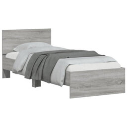 Berkfield Bed Frame Without Mattress With Headboard Grey Sonoma 90X200 Cm - thumbnail 4