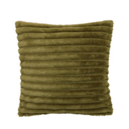 Catherine Lansfield Cosy Ribbed Faux Fur Soft Touch 45X45Cm Cushion Olive Green - thumbnail 5