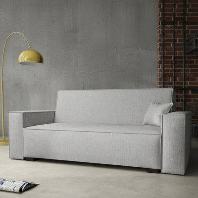 Viva Vox Iv Sofa Bed With Storage And Sleeping Function Wooden Legs Free Standing 192X88X102 Cm Light Grey - image 1