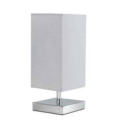 Square Led Bedside Table Lamp 30Cm Grey - image 1