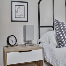 Square Led Bedside Table Lamp 30Cm Grey - thumbnail 2