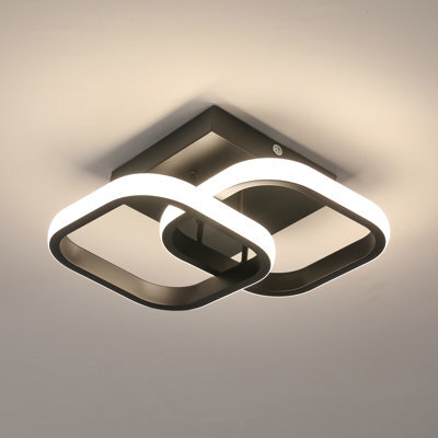 Pheashine Sleek Double Square Led Ceiling Light 19W Black Frame 19Cm Neutral Light 220V - image 1