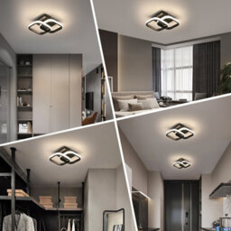 Pheashine Sleek Double Square Led Ceiling Light 19W Black Frame 19Cm Neutral Light 220V - thumbnail 8