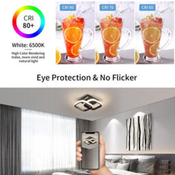 Pheashine Sleek Double Square Led Ceiling Light 19W Black Frame 19Cm Neutral Light 220V - thumbnail 5