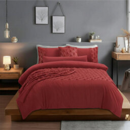 Ultra Soft Teddy Duvet Cover Set Christmas Tree Cozy Fleece Bedding Red