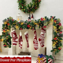 Amorly 9Ft Pre Lit Christmas Garland With 50 Warm Led, 8 Lighting Modes, Timer, Decorated With Pine Cones Red Berries For Xmas Home Gift - thumbnail 7