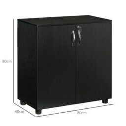 Vinsetto 2-Tier Locking Filing Cabinet Office Storage Cabinet, Black - thumbnail 3