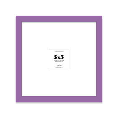 "5X5"" Purple Picture Frame - 5X5"" Square Frame With 1X1"" Mount For 5X5""/1X1"" Pictures Art Deco Style Gallery Wall, 1 Pack" - image 1