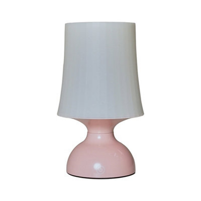 Valuelights Colmar Led Wireless Outdoor Portable Battery Operated Pink Touch Table Lamp With White Shade - image 1