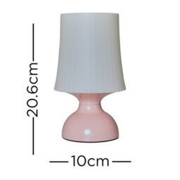 Valuelights Colmar Led Wireless Outdoor Portable Battery Operated Pink Touch Table Lamp With White Shade - thumbnail 6