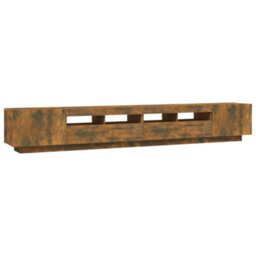 Berkfield 3 Piece Tv Cabinet Set With Led Lights Smoked Oak Engineered Wood - thumbnail 8