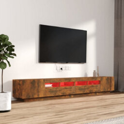 Berkfield 3 Piece Tv Cabinet Set With Led Lights Smoked Oak Engineered Wood - thumbnail 3
