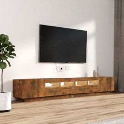 Berkfield 3 Piece Tv Cabinet Set With Led Lights Smoked Oak Engineered Wood - thumbnail 5