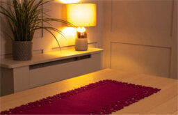 Netagon St Helens Home And Garden Rectangular Felt Table Runner With Openwork Star And Snowflake Design Maroon