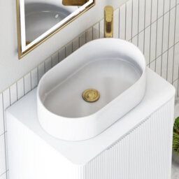 Royal Bathrooms Avenza 600mm Matte White Wall Hung Bathroom Countertop Vanity Unit 1 Drawer With Peak Basin - thumbnail 7