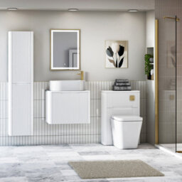 Royal Bathrooms Avenza 600mm Matte White Wall Hung Bathroom Countertop Vanity Unit 1 Drawer With Peak Basin - thumbnail 4