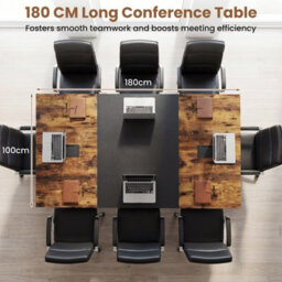 Costway 180 X 100 Cm Conference Table Large Meeting Table For 6-8 People - thumbnail 6