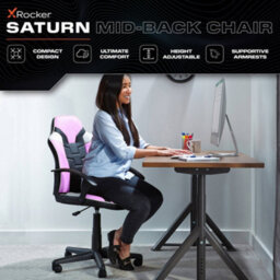 X Rocker Saturn Ergonomic Pc Office Gaming Chair - Pink - thumbnail 2