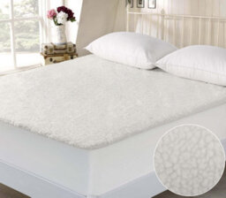 Velosso Thermal Warm White Sherpa Fleece Blanket  - Faux Fur Underblanket, Machine Washable For Bed, Couch, Sofa - Double Bed, White