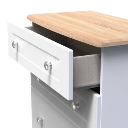 Santander Ready Assembled Matt White & Oak 4 Drawer Chest (H)1074mm (W)765mm (D)415mm - thumbnail 3