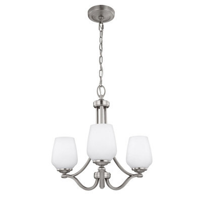 Luminosa Lighting Vintner 3 Light Multi Arm Chandelier Satin Nickel - image 1
